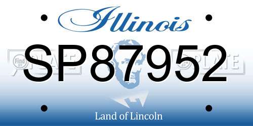 SP87952 Illinois License Plate