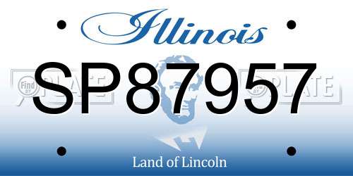 SP87957 Illinois License Plate