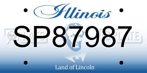 SP87987 Illinois License Plate