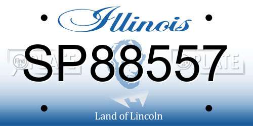 SP88557 Illinois License Plate