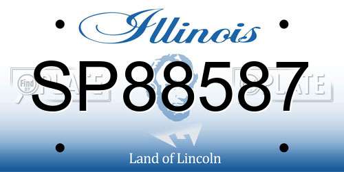SP88587 Illinois License Plate