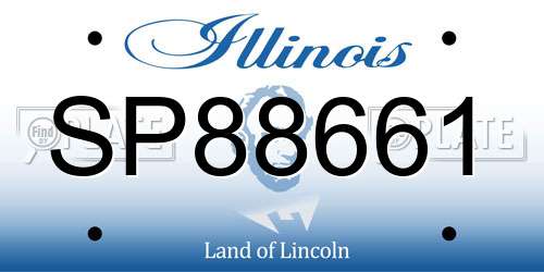 SP88661 Illinois License Plate