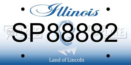 SP88882 Illinois License Plate