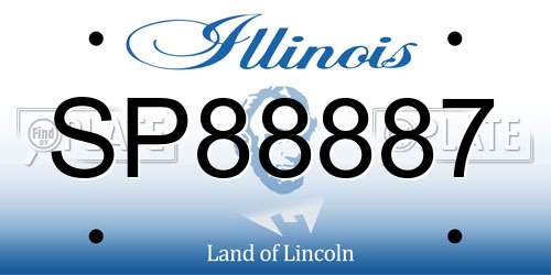 SP88887 Illinois License Plate