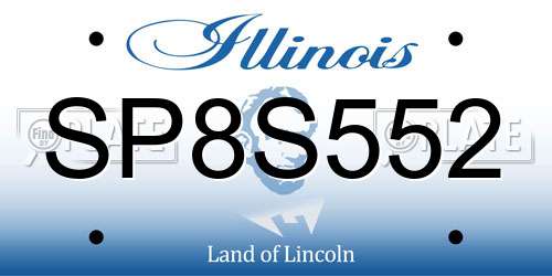 SP8S552 Illinois License Plate