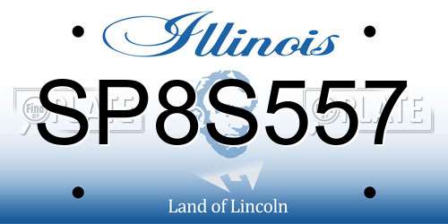 SP8S557 Illinois License Plate