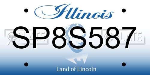 SP8S587 Illinois License Plate