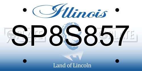 SP8S857 Illinois License Plate