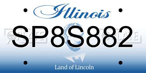 SP8S882 Illinois License Plate