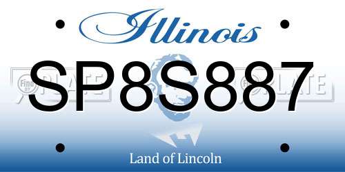 SP8S887 Illinois License Plate
