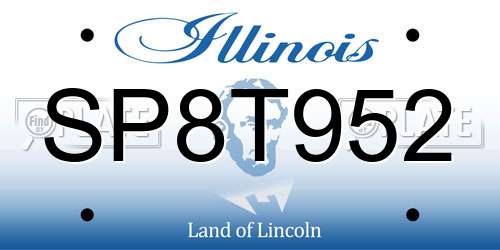 SP8T952 Illinois License Plate
