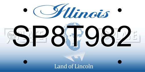 SP8T982 Illinois License Plate