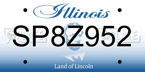 SP8Z952 Illinois License Plate