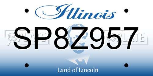 SP8Z957 Illinois License Plate