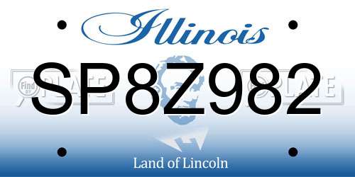 SP8Z982 Illinois License Plate