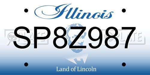 SP8Z987 Illinois License Plate