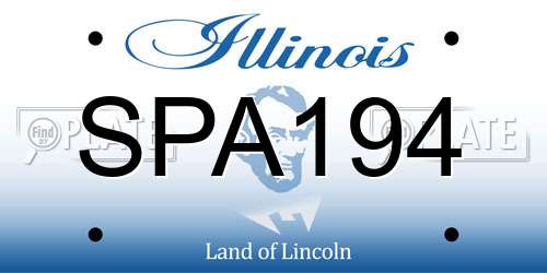 SPA194 Illinois License Plate
