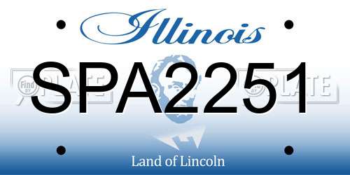SPA2251 Illinois License Plate