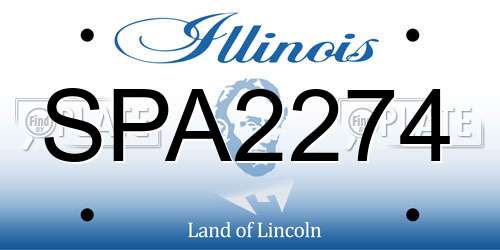 SPA2274 Illinois License Plate