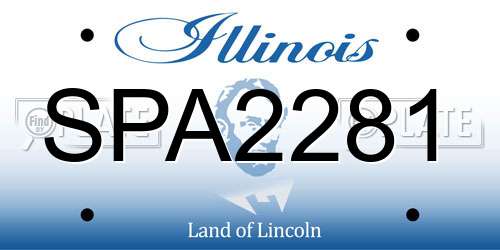 SPA2281 Illinois License Plate