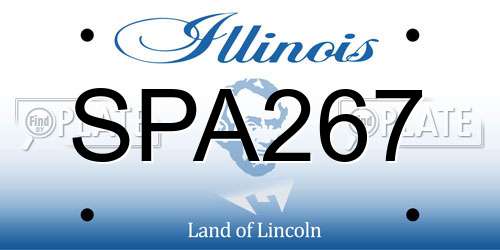 SPA267 Illinois License Plate