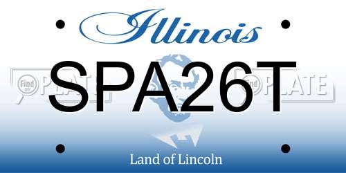 SPA26T Illinois License Plate