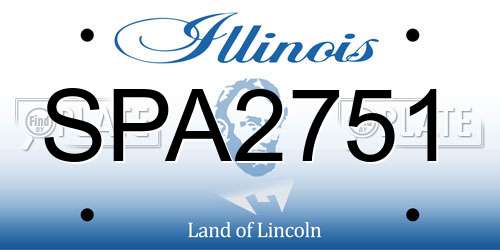 SPA2751 Illinois License Plate