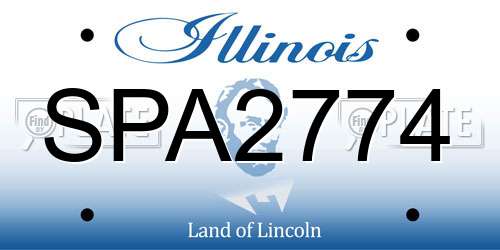 SPA2774 Illinois License Plate