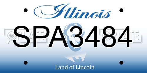 SPA3484 Illinois License Plate