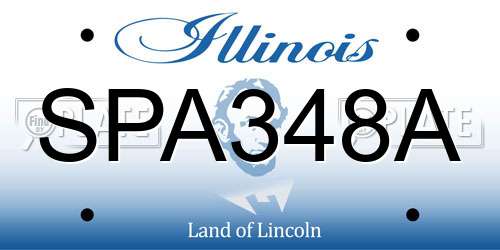 SPA348A Illinois License Plate