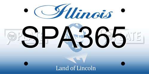 SPA365 Illinois License Plate