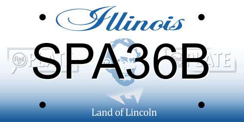 SPA36B Illinois License Plate