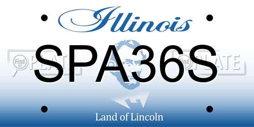 SPA36S Illinois License Plate