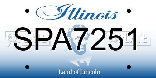 SPA7251 Illinois License Plate