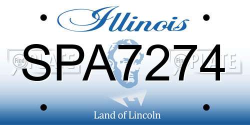 SPA7274 Illinois License Plate