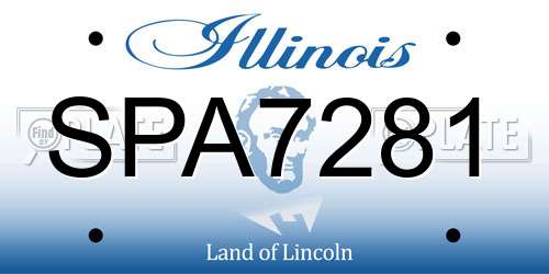 SPA7281 Illinois License Plate