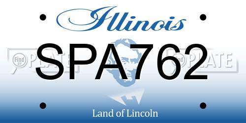 SPA762 Illinois License Plate