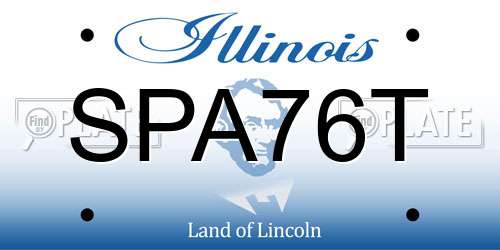 SPA76T Illinois License Plate