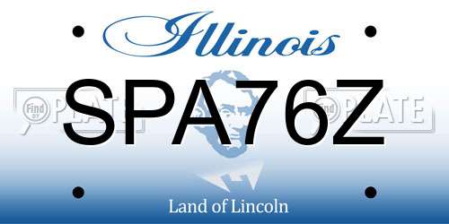 SPA76Z Illinois License Plate