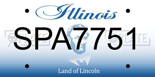 SPA7751 Illinois License Plate