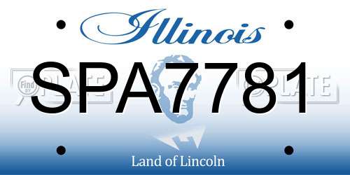 SPA7781 Illinois License Plate
