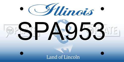 SPA953 Illinois License Plate