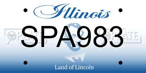 SPA983 Illinois License Plate