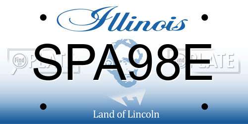 SPA98E Illinois License Plate