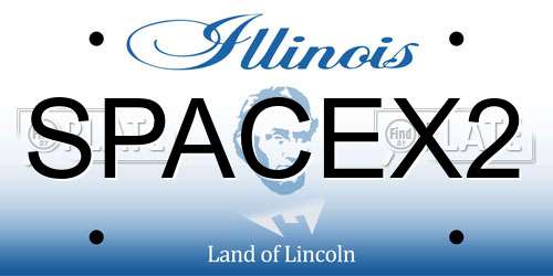 SPACEX2 Illinois License Plate