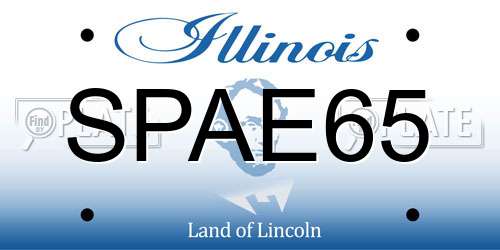 SPAE65 Illinois License Plate