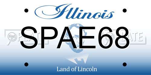 SPAE68 Illinois License Plate
