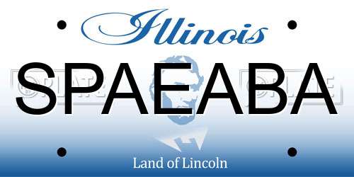 SPAEABA Illinois License Plate