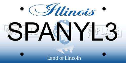 SPANYL3 Illinois License Plate