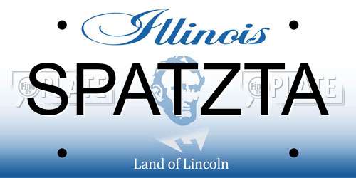 SPATZTA Illinois License Plate